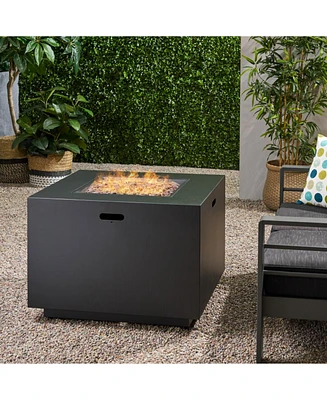 24" Patio Fire Pit, 33" Square, 50K Btu, Dark Grey, Tank Inside