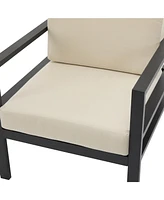 [Set of 2] 27,7" Modern Outdoor Lounge Chair with Aluminum Frame