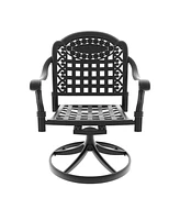 5-Pc Cast Aluminum Dining Set, 4 Swivel Chairs, 47" Round Table