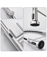 Mondawe Single Handle Pull Down Sprayer Kitchen Faucet with Touchless Sensor, Deckplate Included