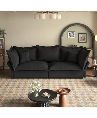 90.55" Modern Sofa with Deep Seat and Pillows, Convertible Chaise for Home Offices