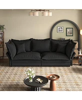 90.55" Modern Sofa with Deep Seat and Pillows, Convertible Chaise for Home Offices