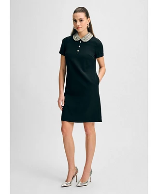 Isaac Mizrahi Women's Jewel Collar Cad Shift Dress