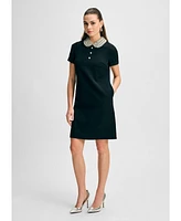 Isaac Mizrahi Women's Jewel Collar Cad Shift Dress