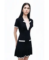 Nocturne Women's Pleated Hem Knit Mini Dress