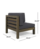 Acacia Wood Outdoor Loveseat Sectional - 2 Piece Set