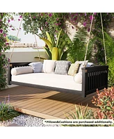 Minimalist Twin Swing Bed, Backyard/Porch, Sloped Design, Black