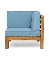 Acacia Wood Outdoor Loveseat Set with Coffee Table
