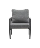 [Set of 2] Gray Aluminum Lounge Chairs