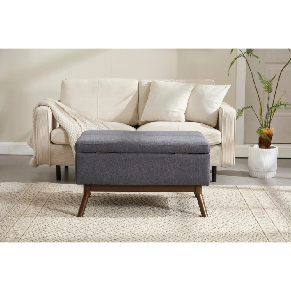Mid-century modern storage bench/coffee table, Assembled, Living/entry/family room