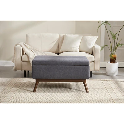 Mid-century modern storage bench/coffee table, Assembled, Living/entry/family room