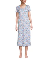 Lands' End Women's Cotton Short Sleeve Midcalf Nightgown