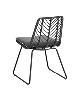 Rattan & Iron Outdoor Dining Chairs - Set of 2