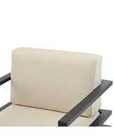 3 Piece Modern Outdoor Patio Seating with Aluminum Frame, Cushions