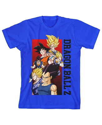 Dragon Ball Z Boys Bioworld Vegito Character Group Youth Royal Blue Graphic Tee-xl