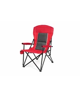 High-back, heavy-duty lawn chair, 250lbs, Portable, collapsible, Cup holder, Red