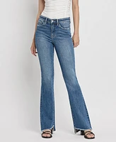 Vervet Women's High Rise Slant Hem Flare Jeans