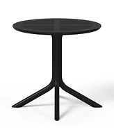 5-Piece Modern Patio Round Dining Table Set with Stackable Chairs