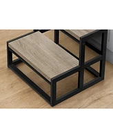 Ladder, Step Stool, Bedroom, Kitchen, Black Metal, Dark Taupe Laminate