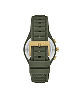 A|X Armani Exchange Men's Quartz Chronograph Green Silicone Watch, 44mm