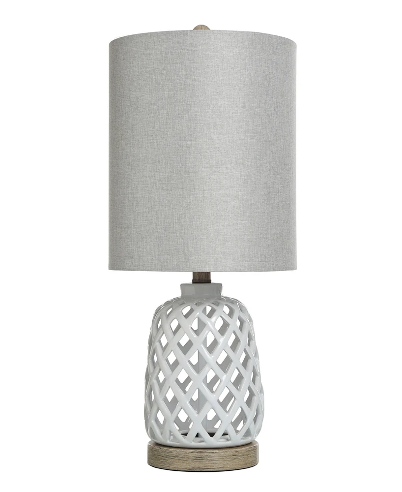 StyleCraft Home Collection 23.3" Weave Ceramic Table Lamp