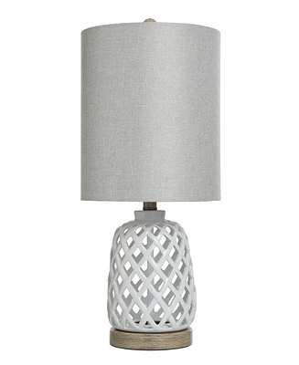 StyleCraft Home Collection 23.3" Weave Ceramic Table Lamp