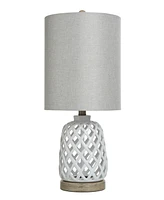 StyleCraft Home Collection 23.3" Weave Ceramic Table Lamp