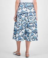Jm Collection Women's Printed Jacquard Pull-On Midi Skirt, Exclusively at Macy's
