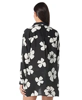 Vince Camuto Women's Floral-Print Cotton Cover-Up Shirt