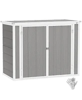 Outsunny 4.7 x 2.5FT Outdoor Storage Shed for Trash Cans, Lockable,