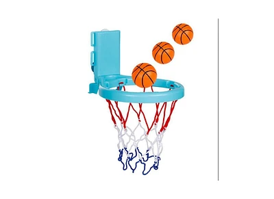 Sperric Toddler 2-in-1 Bathroom Basketball Hoop Playset with Suction Cups & Tying Straps – Mini for Bathtub Door, Interactive
