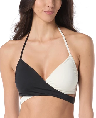 Vince Camuto Women's Colorblocked Cross-Front Bikini Top