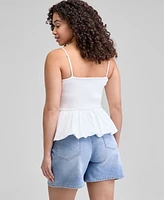 And Now This Women's Cotton Bubble-Hem Strapless Top, Exclusively at Macy's