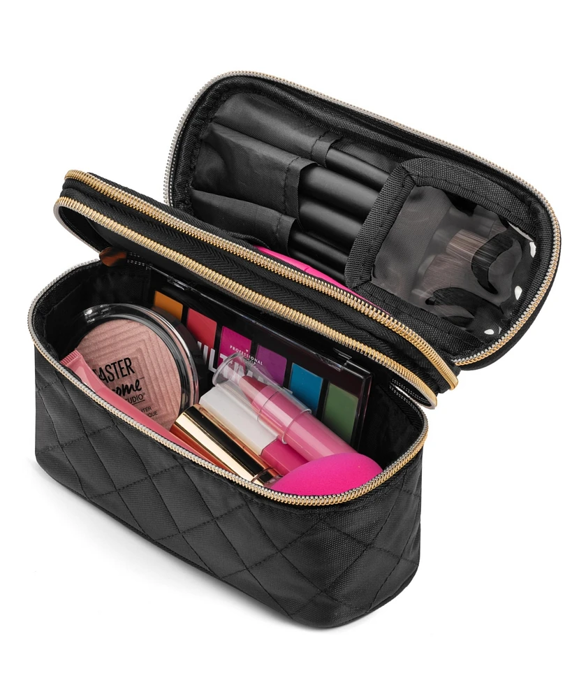 Ms. Jetsetter Travel Makeup Case (1 Piece) with Travel-Sized Brushes (4 Pieces) | Accessories