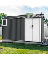 8x12 Metal Shed, Window, Floor, Vents, Hinged Door
