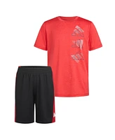adidas Big Boys 2-Piece Short Sleeve T-Shirt and Shorts Set