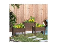 3 Wooden Elevated Planter Raised Garden Beds
