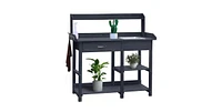 Wood Outdoor Garden Potting Bench Storage Shelf with Removeable Sink