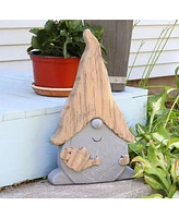 Basil the Gardening Gnome Statue Decor - Hand-Painted Sculpture for Patio, Lawn, Garden and Indoor Living Spaces - 18.25-Inch
