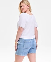 On 34th Women's Cotton Gauze Scoop-Neck Top, Exclusively at Macy's
