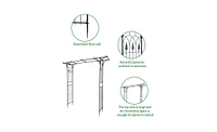 Flat Roof Wrought Iron Climbing Frame for Plants Durable Garden Arch Support