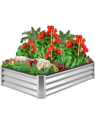 Rust-Resistant Open Bottom Raised Garden Planter Bed for Outdoor Gardening