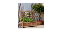 Natural Fir Wood Outdoor Garden Planter Box with High Trellis