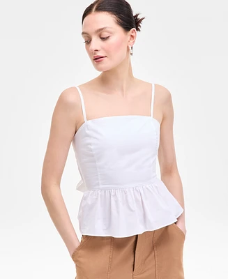 On 34th Women's Cotton Tie-Back Peplum Tank, Exclusively at Macy's