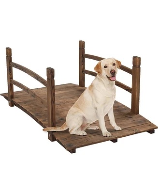 Outdoor Wooden Garden Bridge for Elegant Landscape Decoration