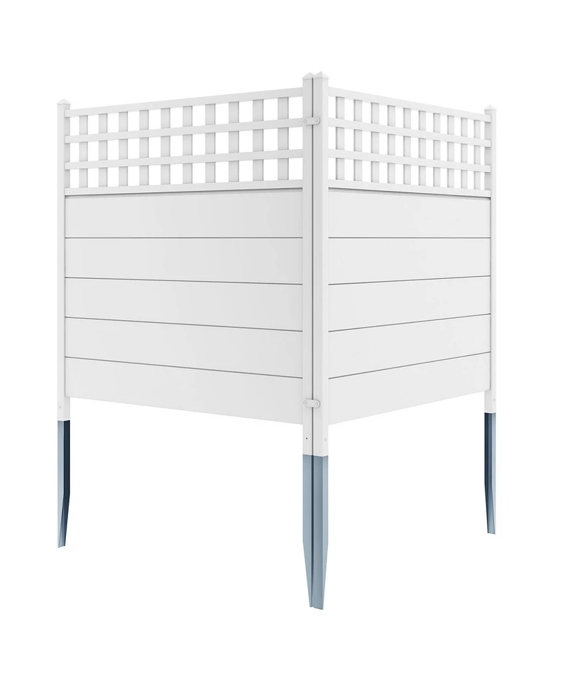 Air Conditioner Fence Panels with Metal Ground Stakes