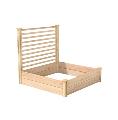 4 ft x 4 ft Cedar Wood Raised Garden Bed with Trellis