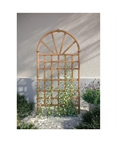 Outdoor Vinyl Lattice Garden Trellis with Arched Top