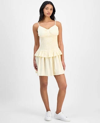 And Now This Women's Gingham Cotton Ruffled Mini Dress, Exclusively at Macy's