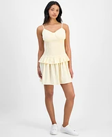 And Now This Women's Gingham Cotton Ruffled Mini Dress, Exclusively at Macy's